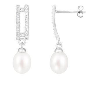 Splendid Pearls Sterling Silver Pearl Earrings